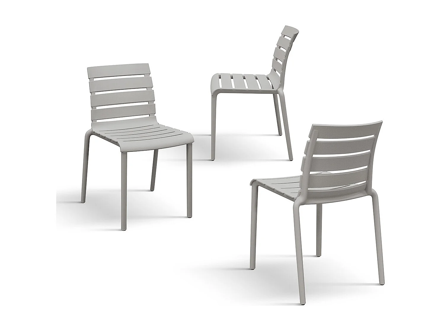 Set di 6 sedie in polipropilene sabbia, impilabili - GANDIA