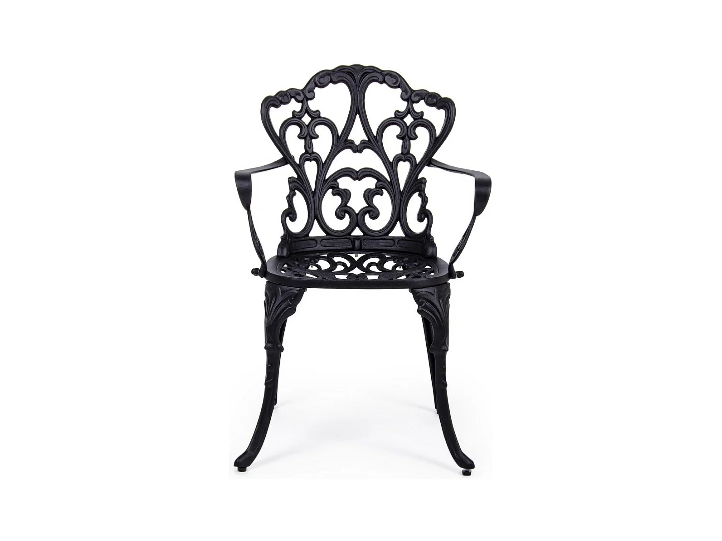 Lote de 4 sillas de aluminio antracita con reposabrazos - VICTORIA