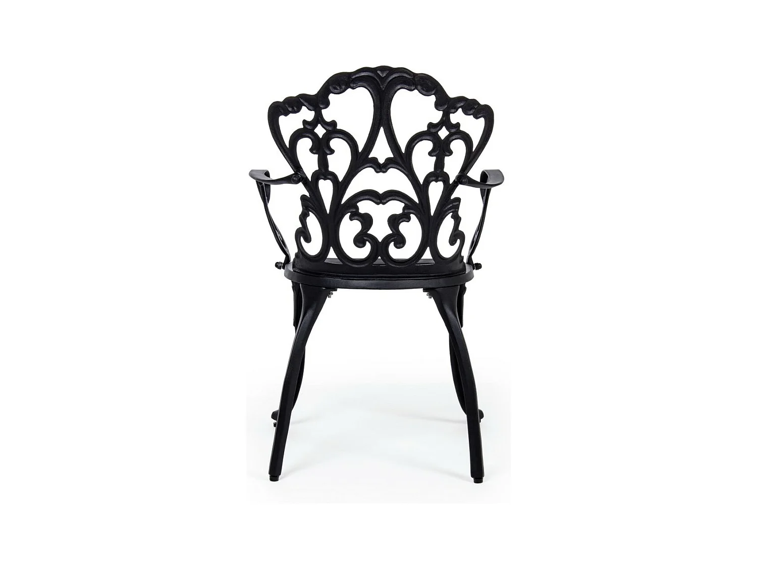 Set van 4 antraciet aluminium stoelen met armleuningen - VICTORIA