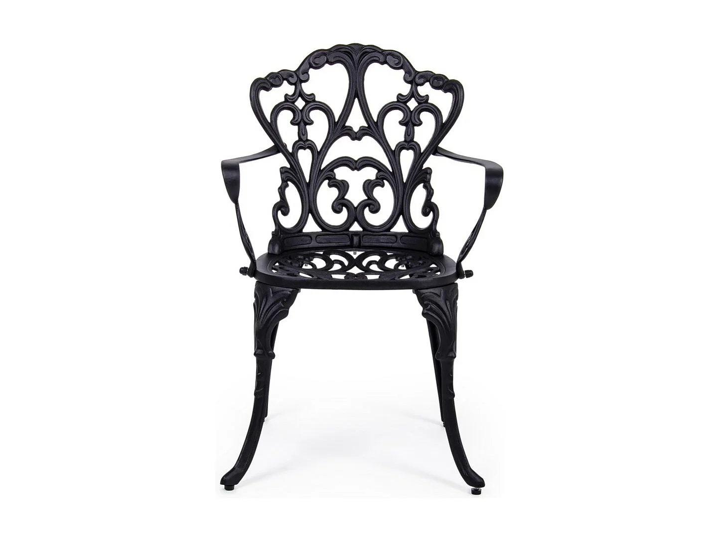 Lot de 4 chaises en aluminium anthracite avec accoudoirs - VICTORIA