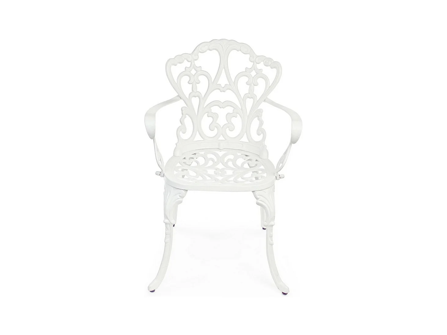 Lote de 2 sillas de aluminio blanco con reposabrazos - VICTORIA