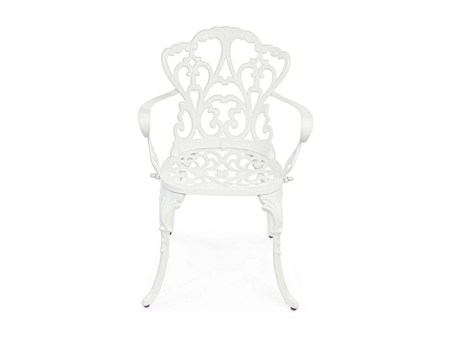 Lot de 2 chaises en aluminium blanc avec accoudoirs - VICTORIA