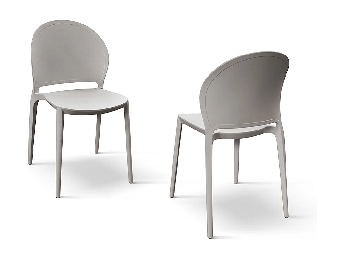 Set van 4 stoelen van duifgrijs polypropyleen - MARBELLA