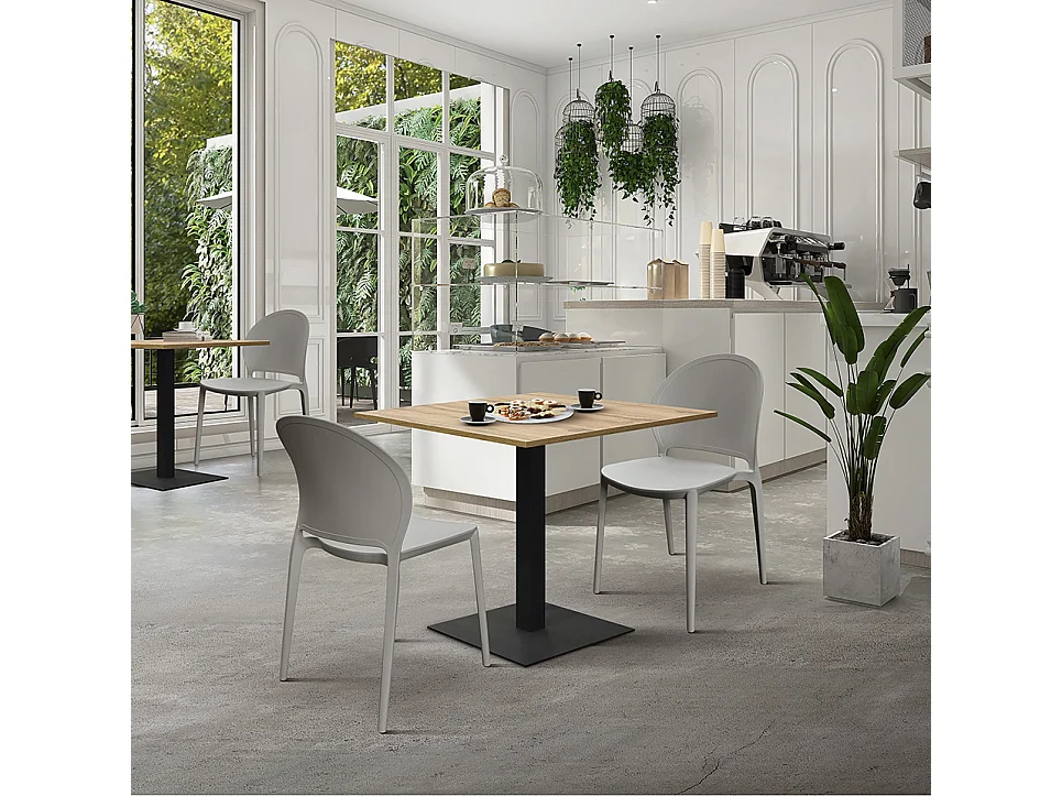 Set van 4 stoelen van duifgrijs polypropyleen - MARBELLA