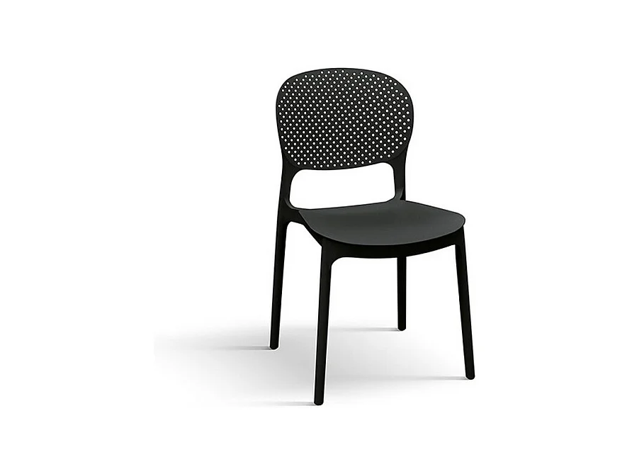Lot de 4 chaises en polypropylène noir - ALICANTE
