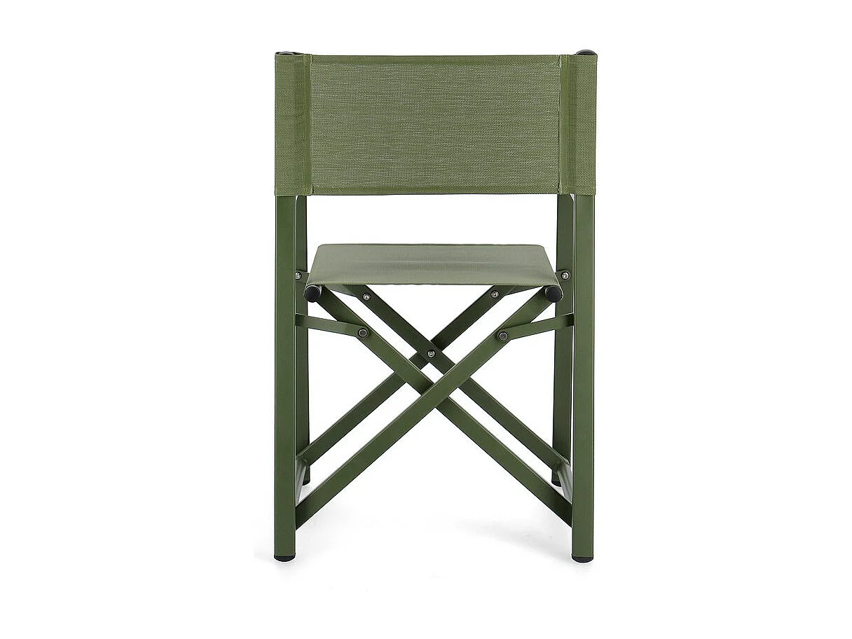 Lot de 4 chaises de direction pliantes en textilène et aluminium vert gazon - TAYLOR