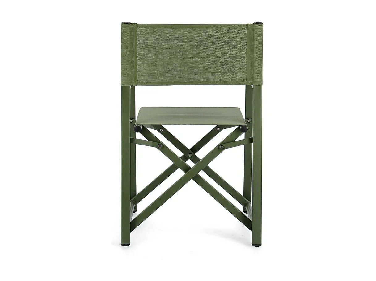Lot de 4 chaises de direction pliantes en textilène et aluminium vert gazon - TAYLOR
