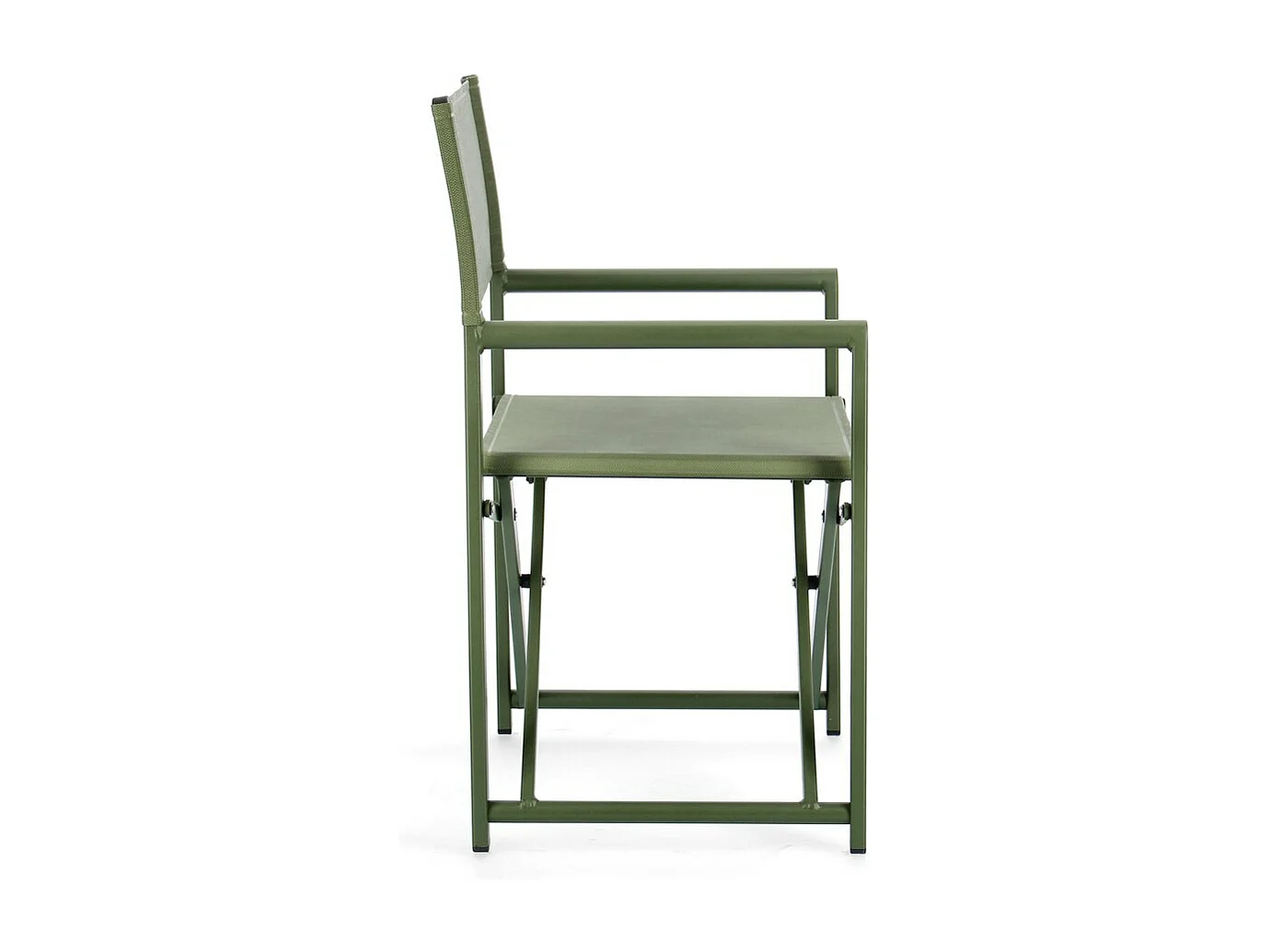 Lot de 4 chaises de direction pliantes en textilène et aluminium vert gazon - TAYLOR