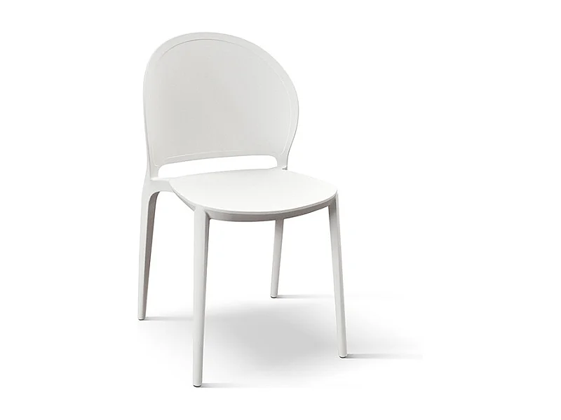 Set di 4 sedie in polipropilene bianco - MARBELLA
