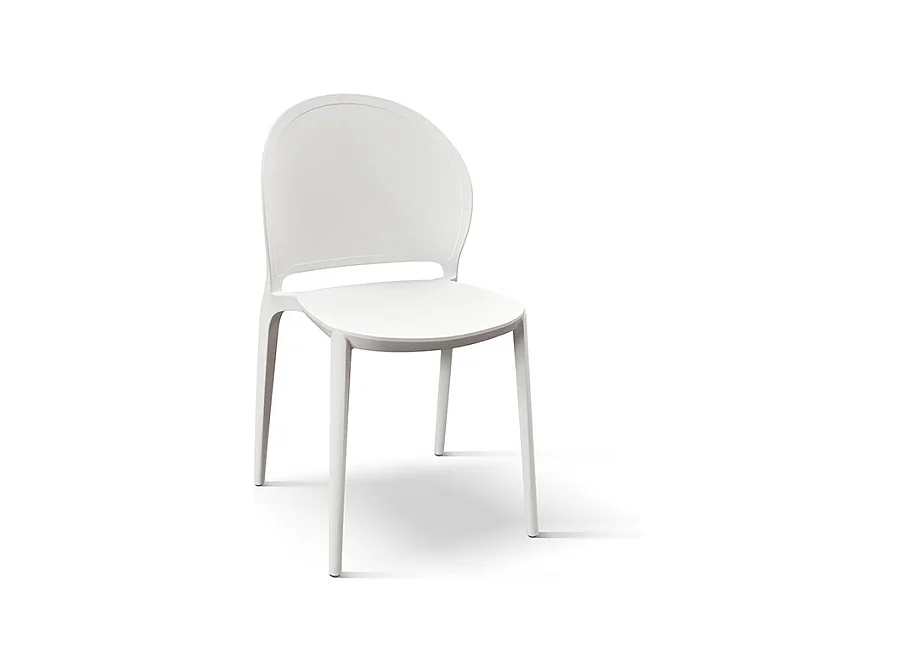 Lot de 4 chaises en polypropylène blanc - MARBELLA