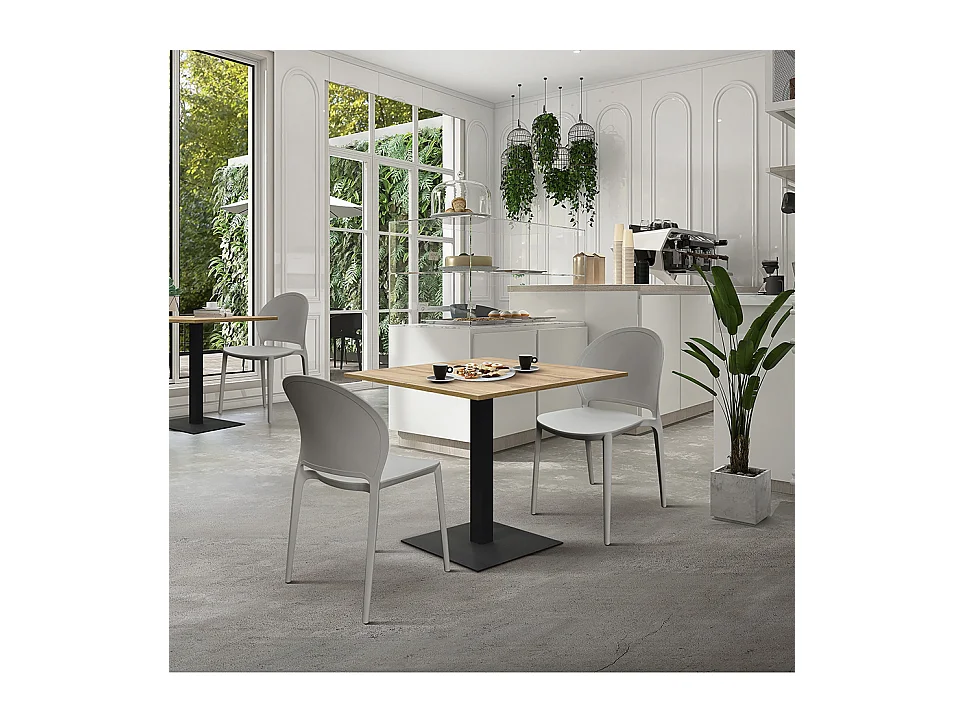 Lot de 4 chaises en polypropylène blanc - MARBELLA