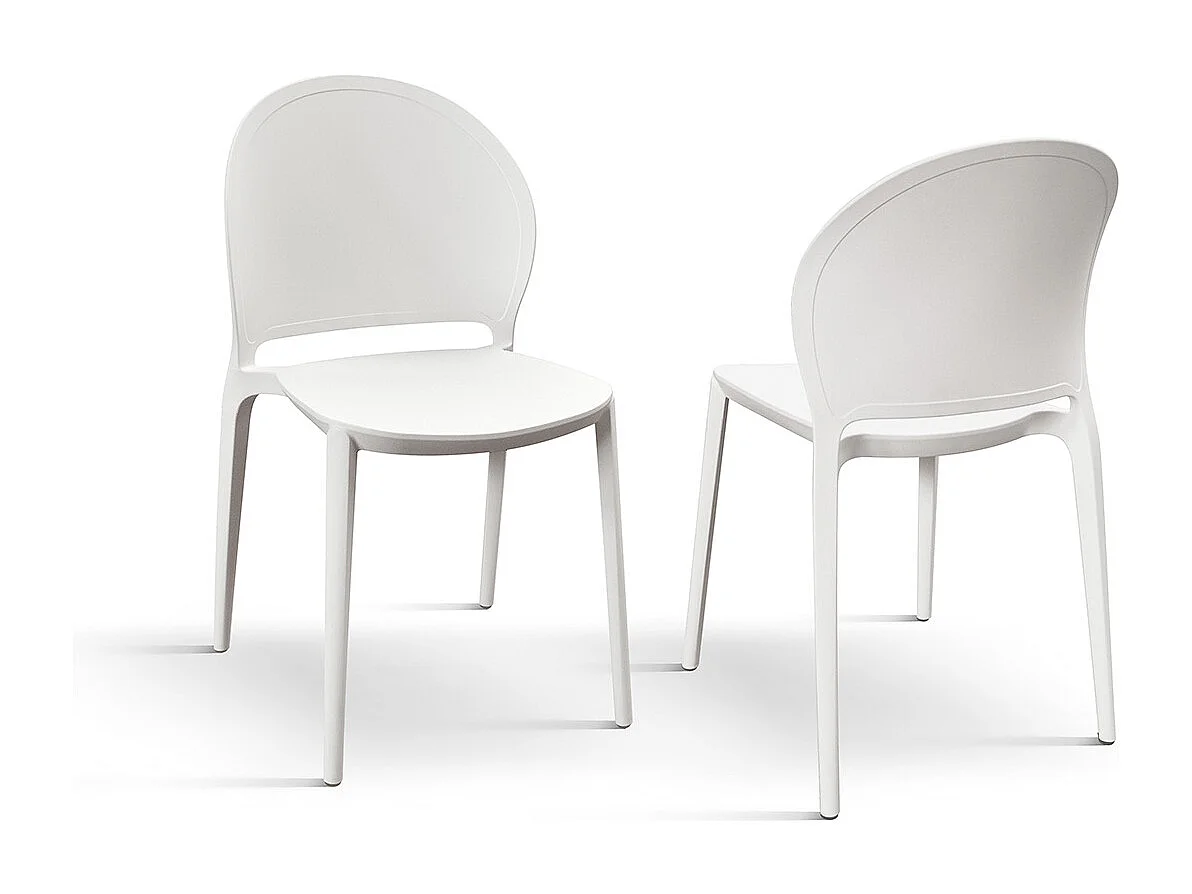 Set van 4 witte stoelen van polypropyleen - MARBELLA