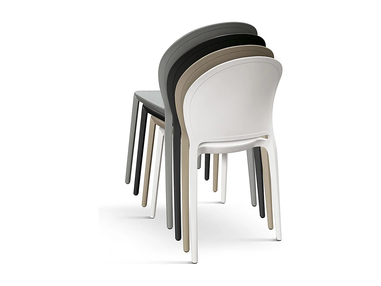 Set van 4 witte stoelen van polypropyleen - MARBELLA