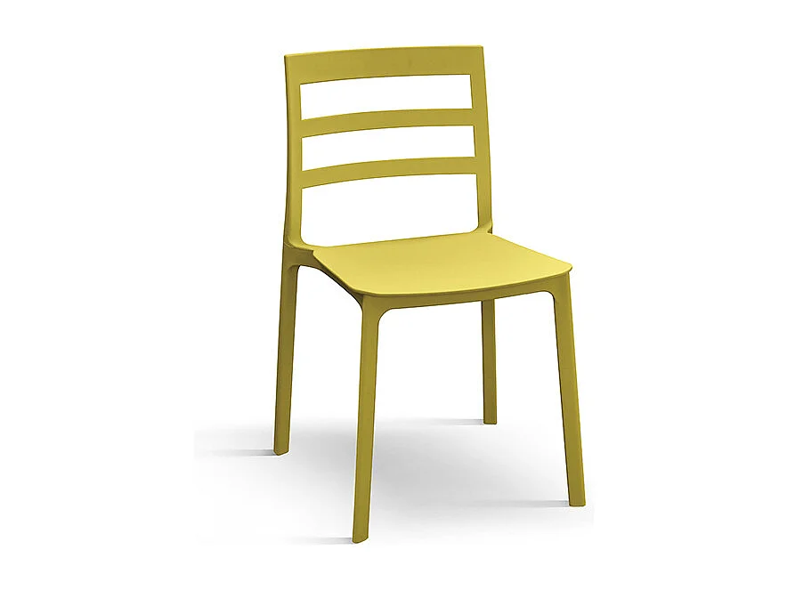 Lot de 4 chaises en polypropylène jaune - MALAGA