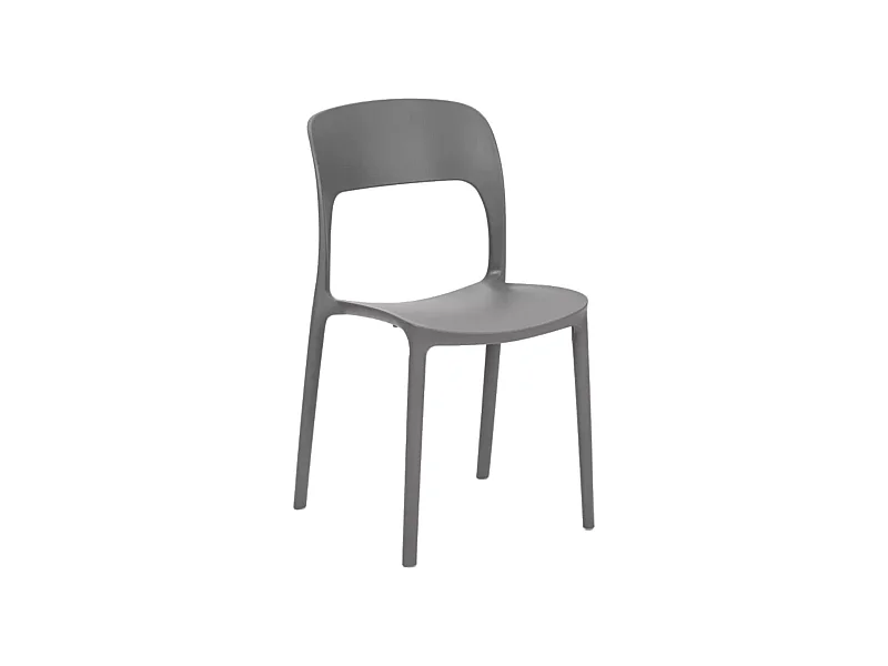 Satz von 4 grauen Polypropylenstühlen - FUERTEVENTURA