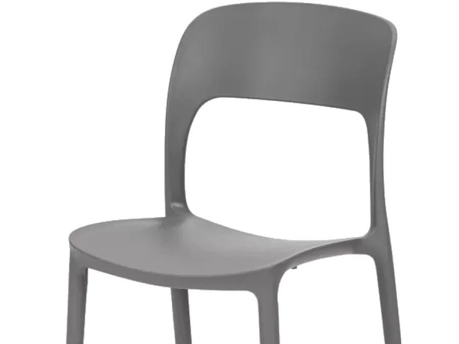 Set di 4 sedie in polipropilene grigie - FUERTEVENTURA