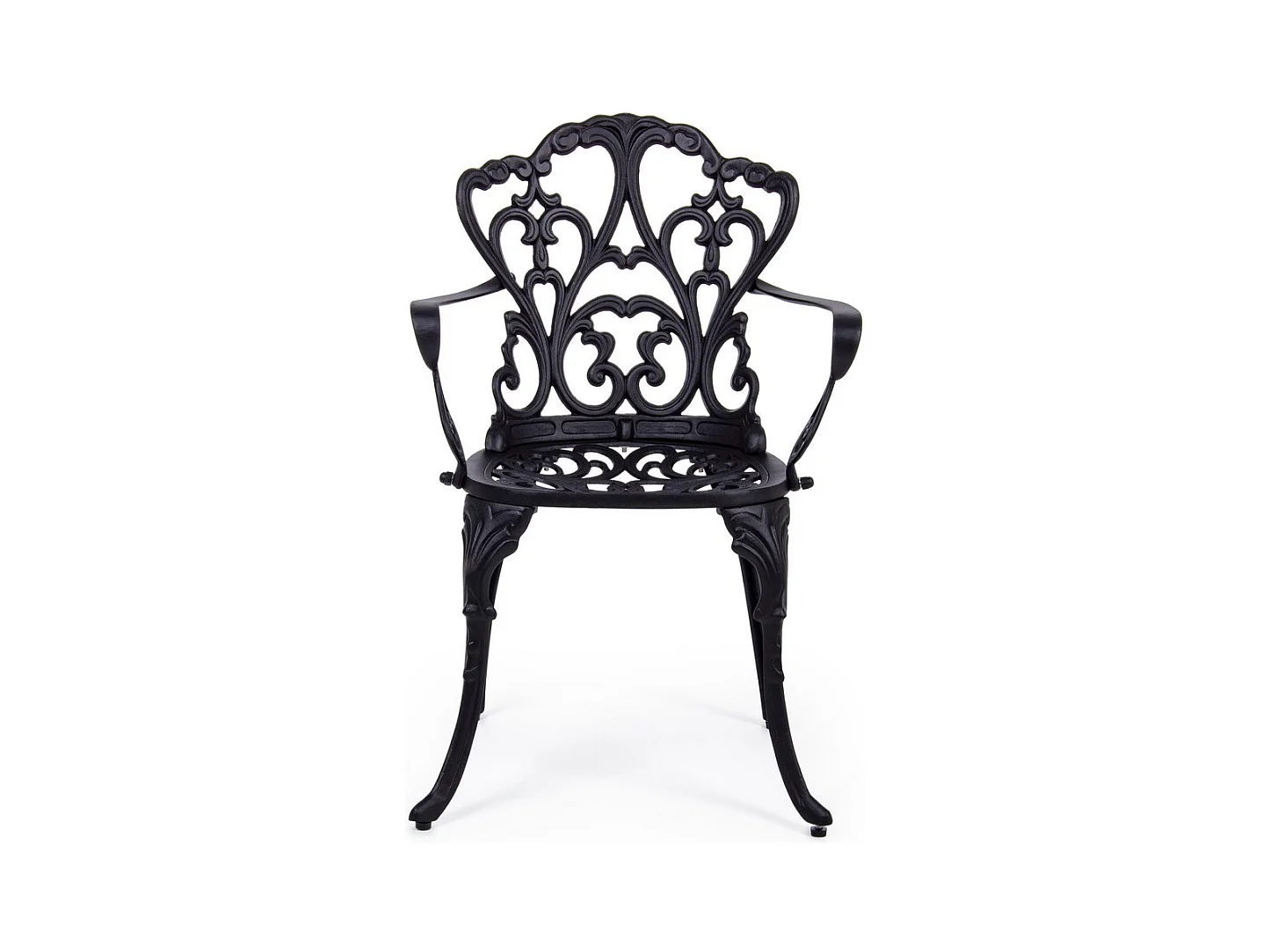 Set van 2 antraciet aluminium stoelen met armleuningen - VICTORIA