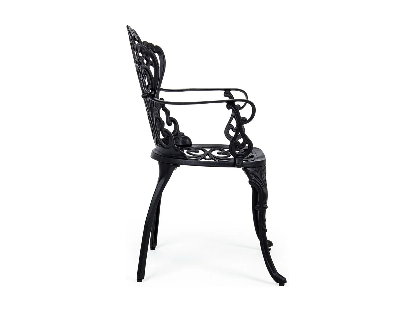 Lot de 2 chaises en aluminium anthracite avec accoudoirs - VICTORIA