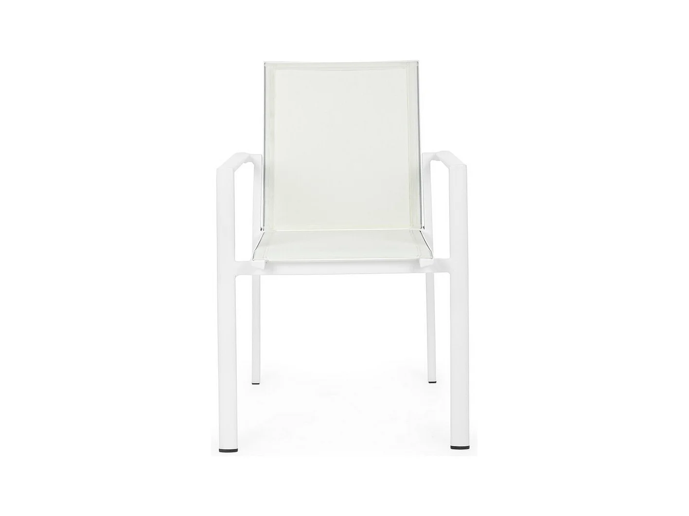 Lote de 4 sillas de textilene y aluminio blanco - KONNOR