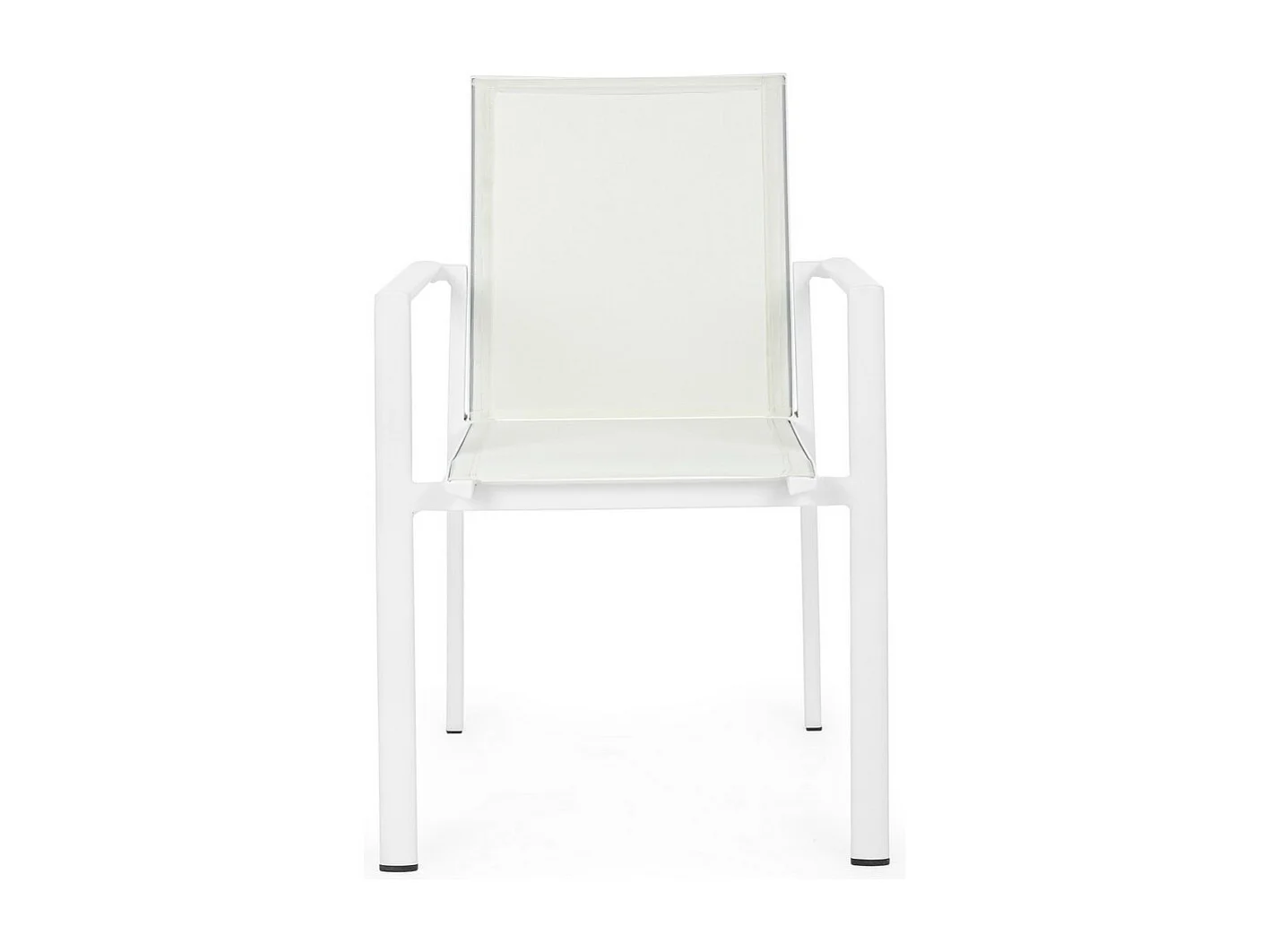 Set van 4 stoelen van textilene en wit aluminium - KONNOR