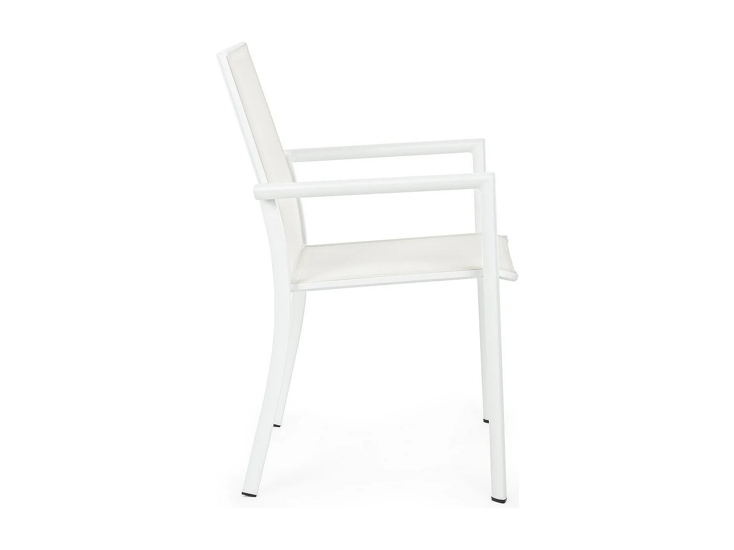 Set van 4 stoelen van textilene en wit aluminium - KONNOR