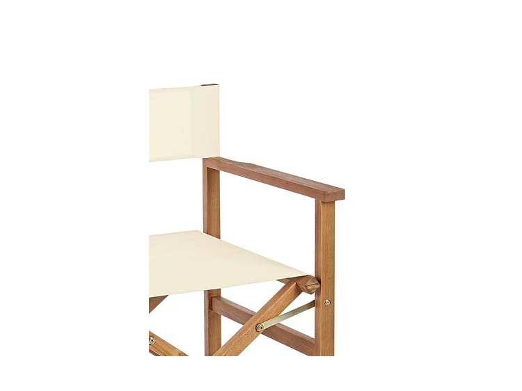 6er Set Regiestühle aus Akazienholz, Polyester creme, klappbar - NOEMI