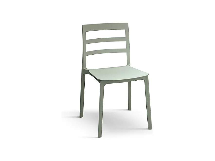 Lot de 4 chaises en polypropylène vert - MALAGA