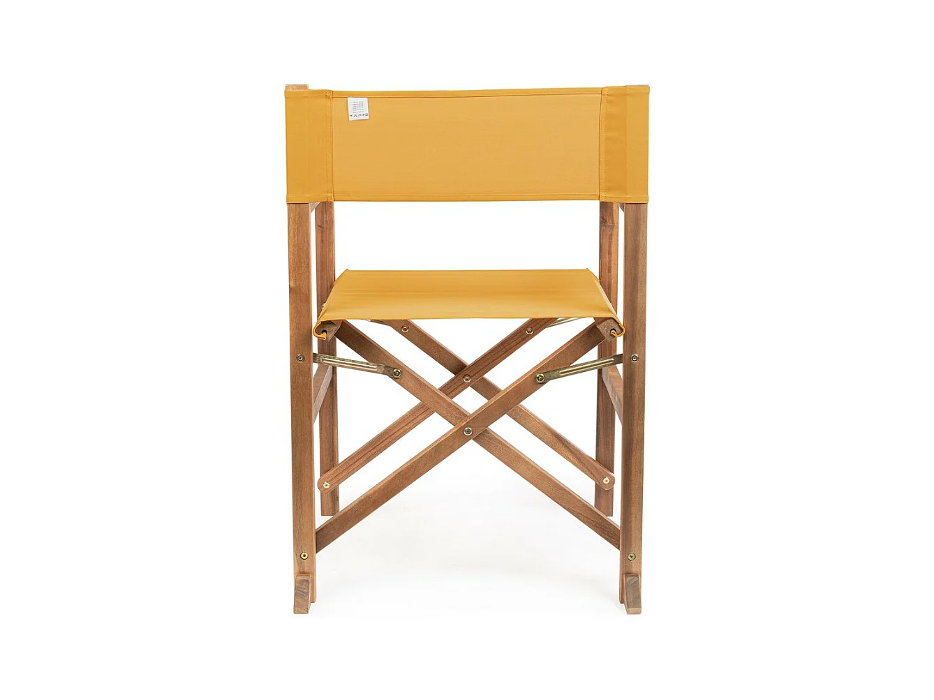 Lot de 6 chaises de réalisateur en bois d'acacia, polyester jaune, pliantes - NOEMI