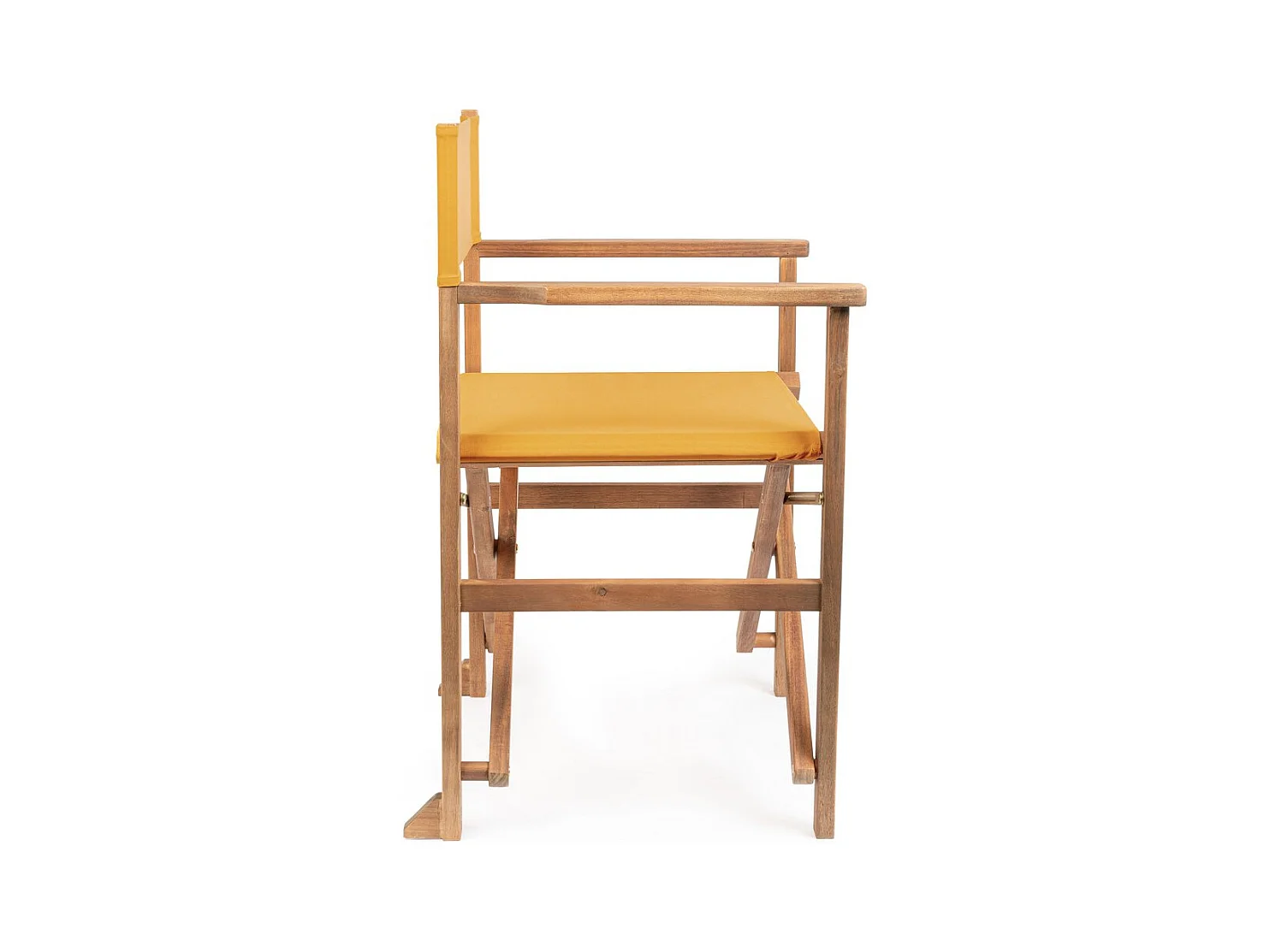 Lot de 6 chaises de réalisateur en bois d'acacia, polyester jaune, pliantes - NOEMI