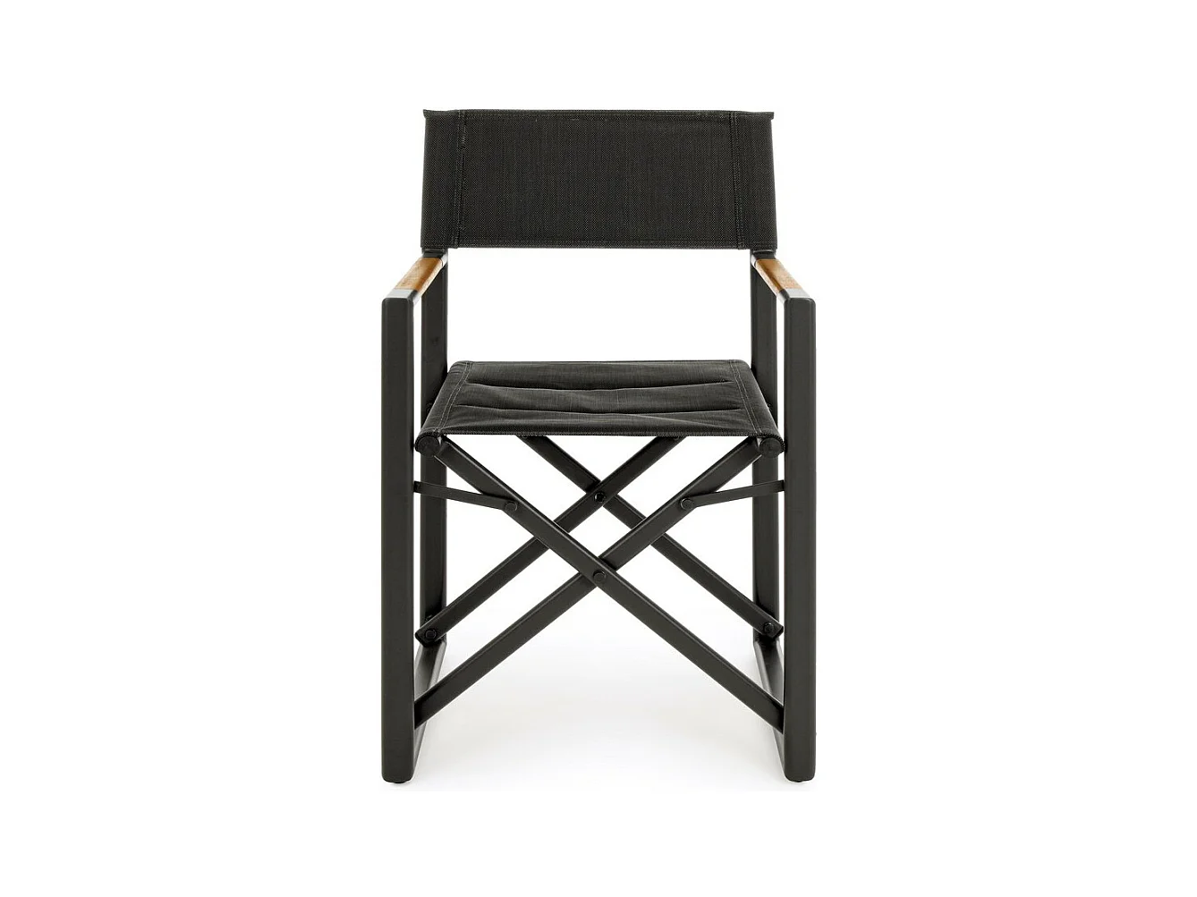 Set van 4 regisseursstoelen antraciet aluminium, grijs textilene, opvouwbaar - LAGUN