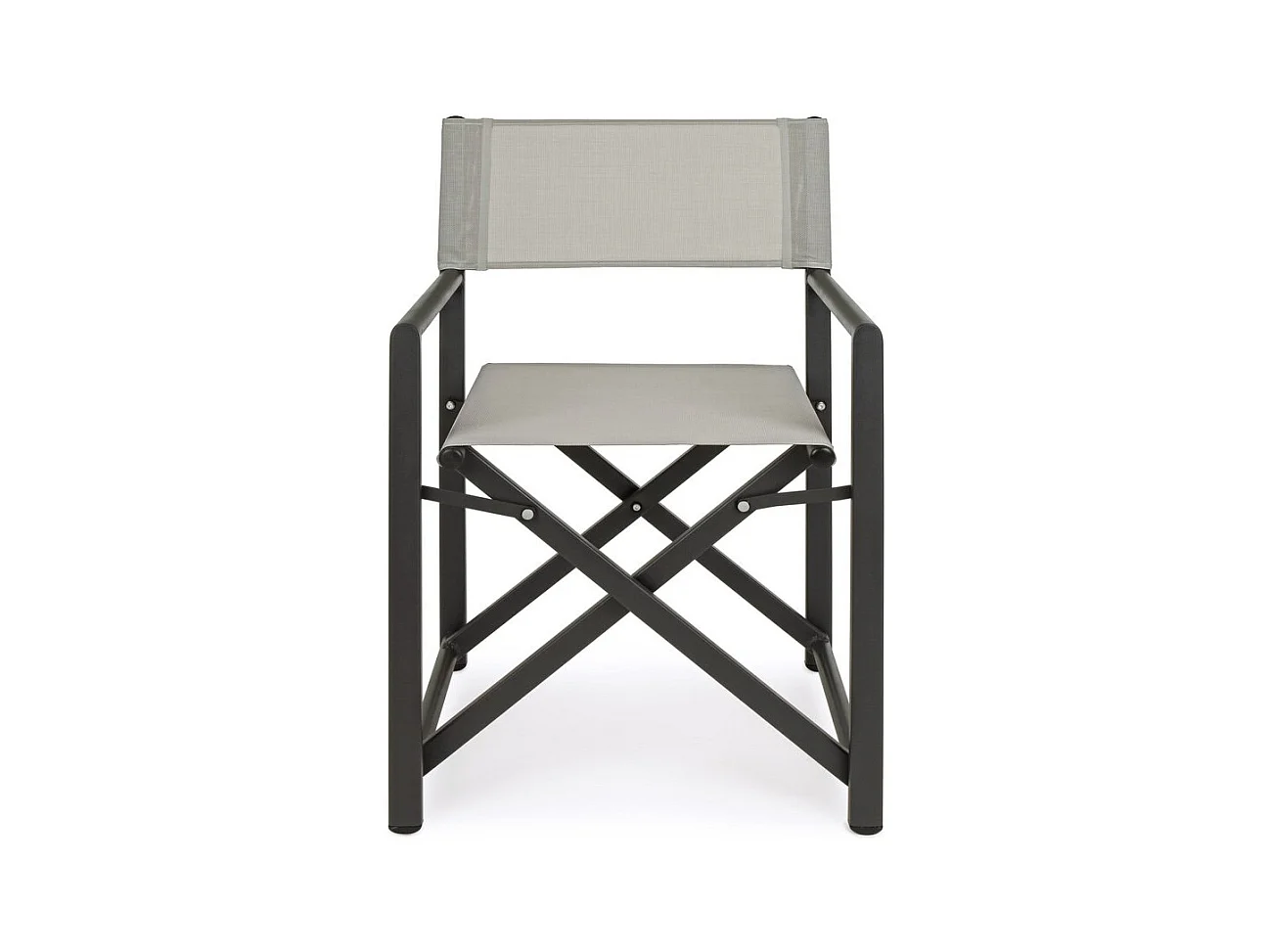 Set van 2 regisseursstoelen van textilene en grijs aluminium, inklapbaar - TAYLOR