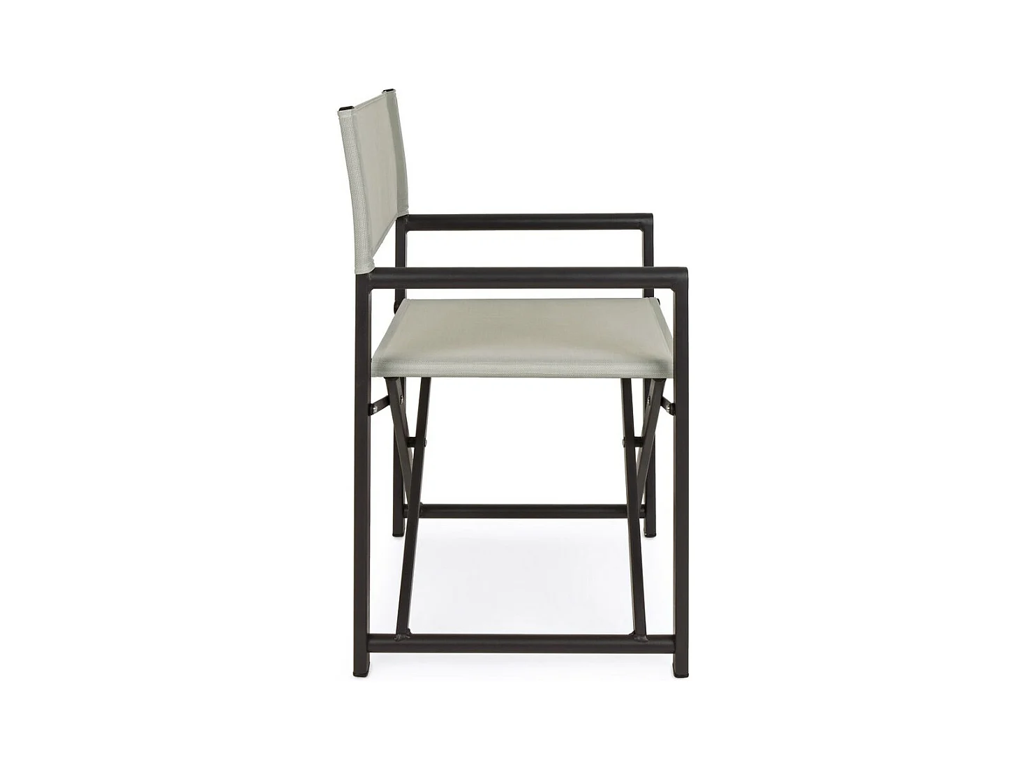 Set van 2 regisseursstoelen van textilene en grijs aluminium, inklapbaar - TAYLOR