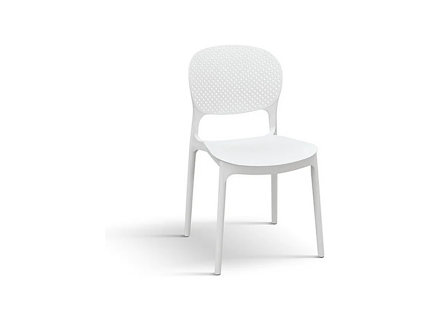 Lot de 4 chaises en polypropylène blanc - ALICANTE