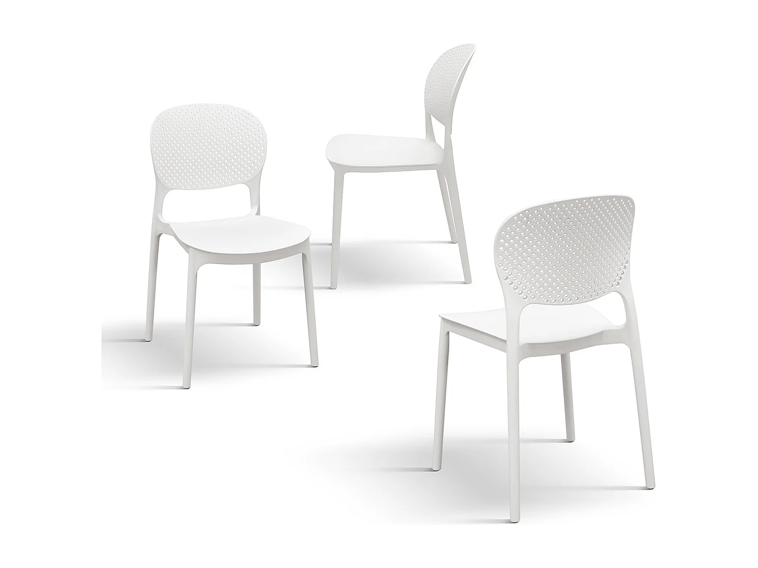 Set di 4 sedie in polipropilene bianco - ALICANTE