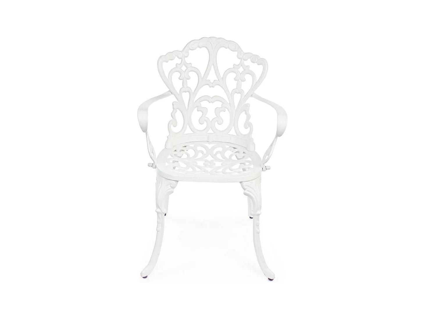 Lote de 4 sillas de aluminio blanco con reposabrazos - VICTORIA