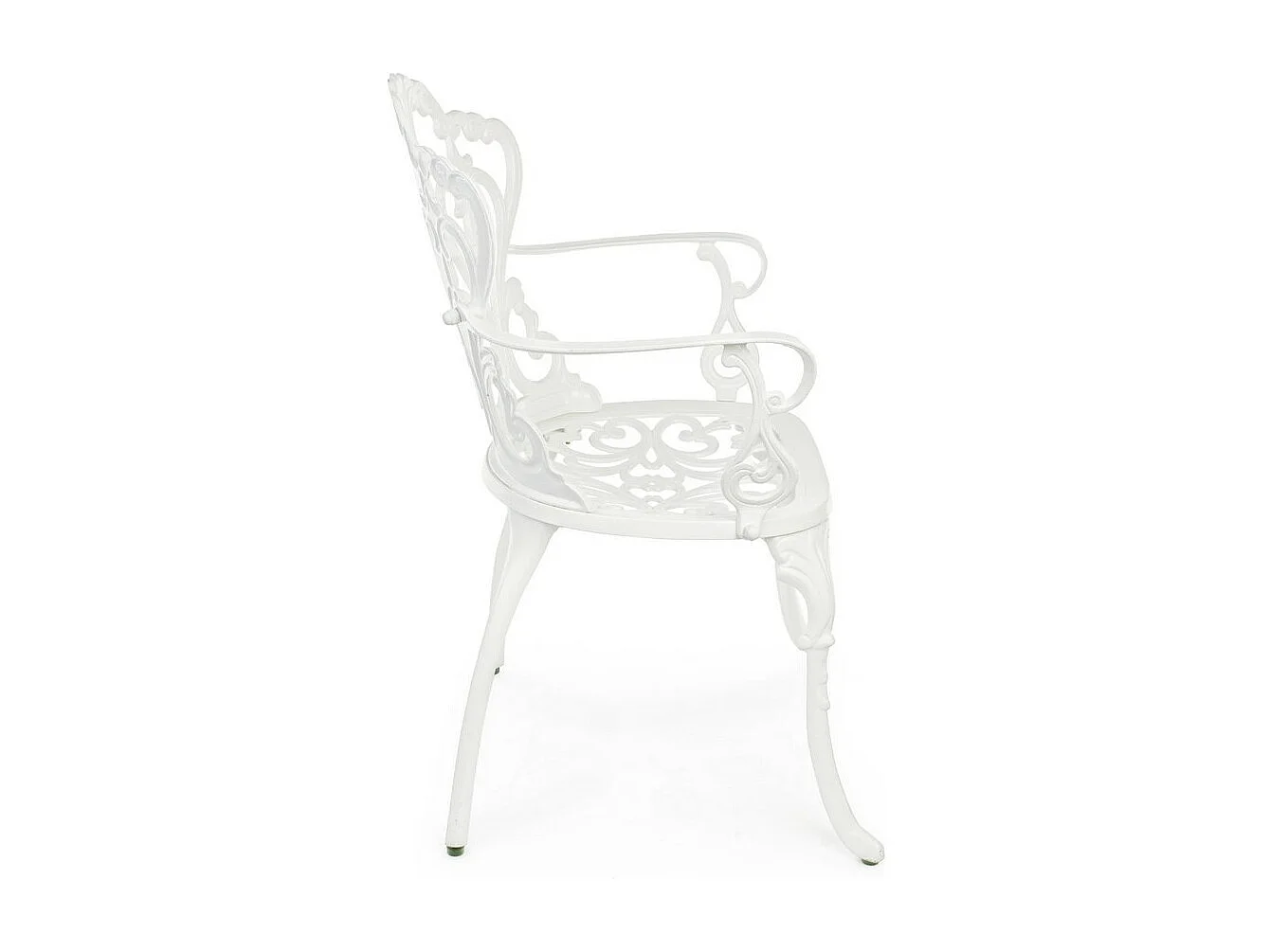 Lot de 4 chaises en aluminium blanc avec accoudoirs - VICTORIA
