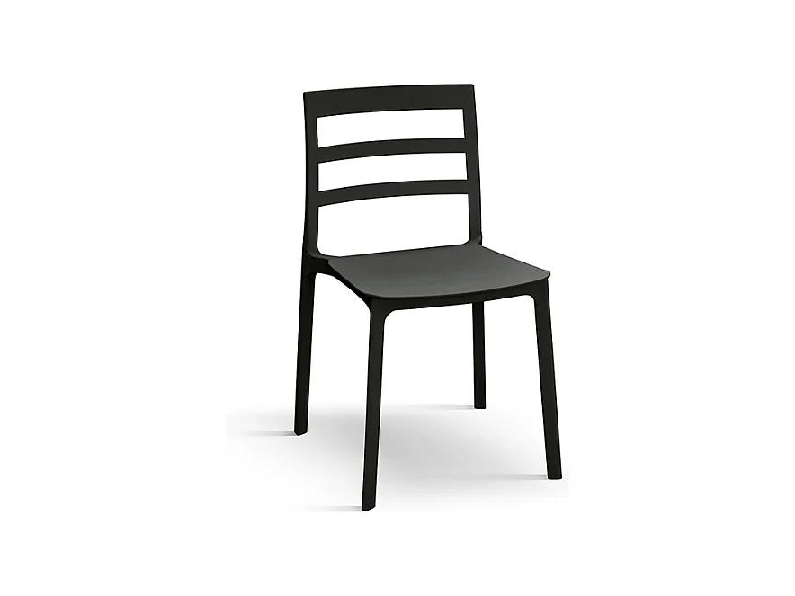 Lot de 4 chaises en polypropylène noir - MALAGA