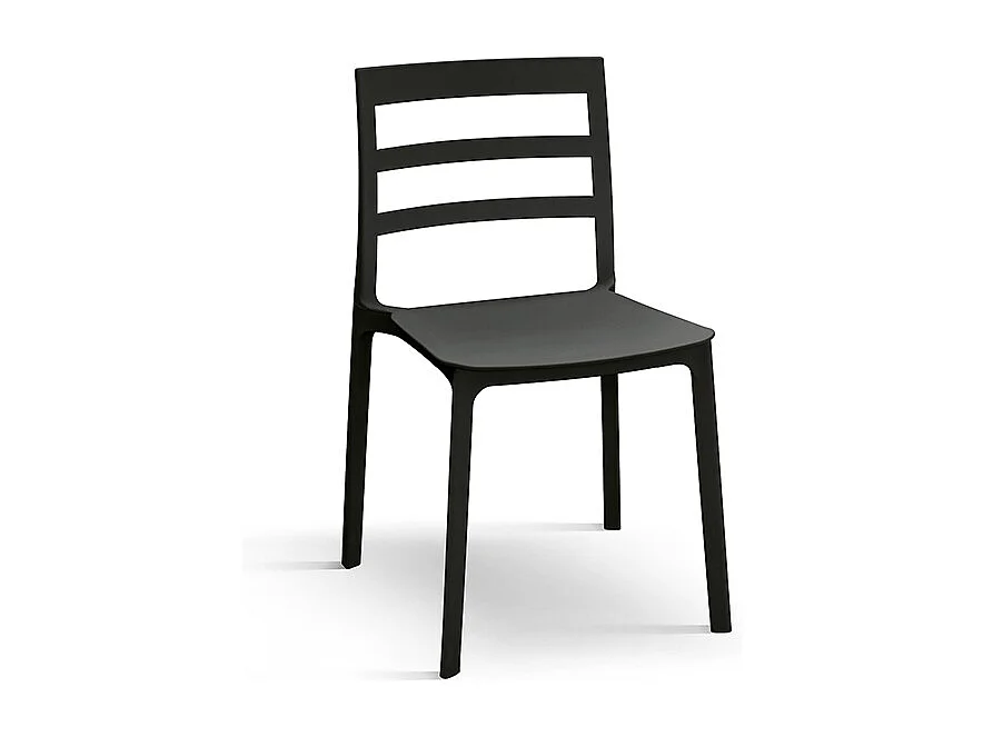 Lot de 4 chaises en polypropylène noir - MALAGA