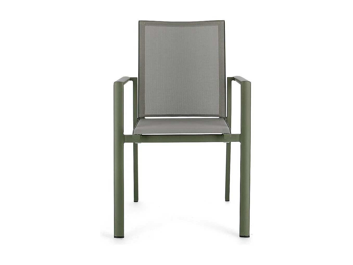 Lot de 4 chaises en textilène et aluminium vert - KONNOR