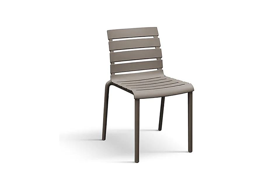 Lot de 6 chaises en polypropylène gris tourterelle, empilables - GANDIA