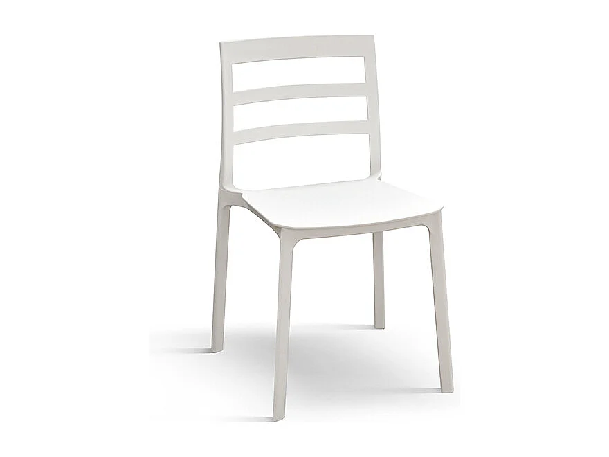 Lot de 4 chaises en polypropylène blanc - MALAGA