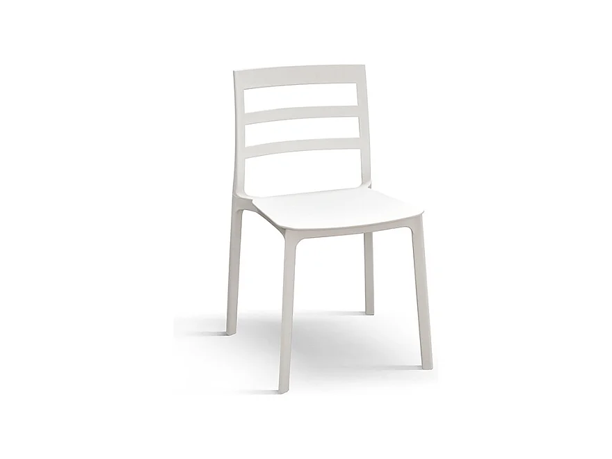 Lot de 4 chaises en polypropylène blanc - MALAGA