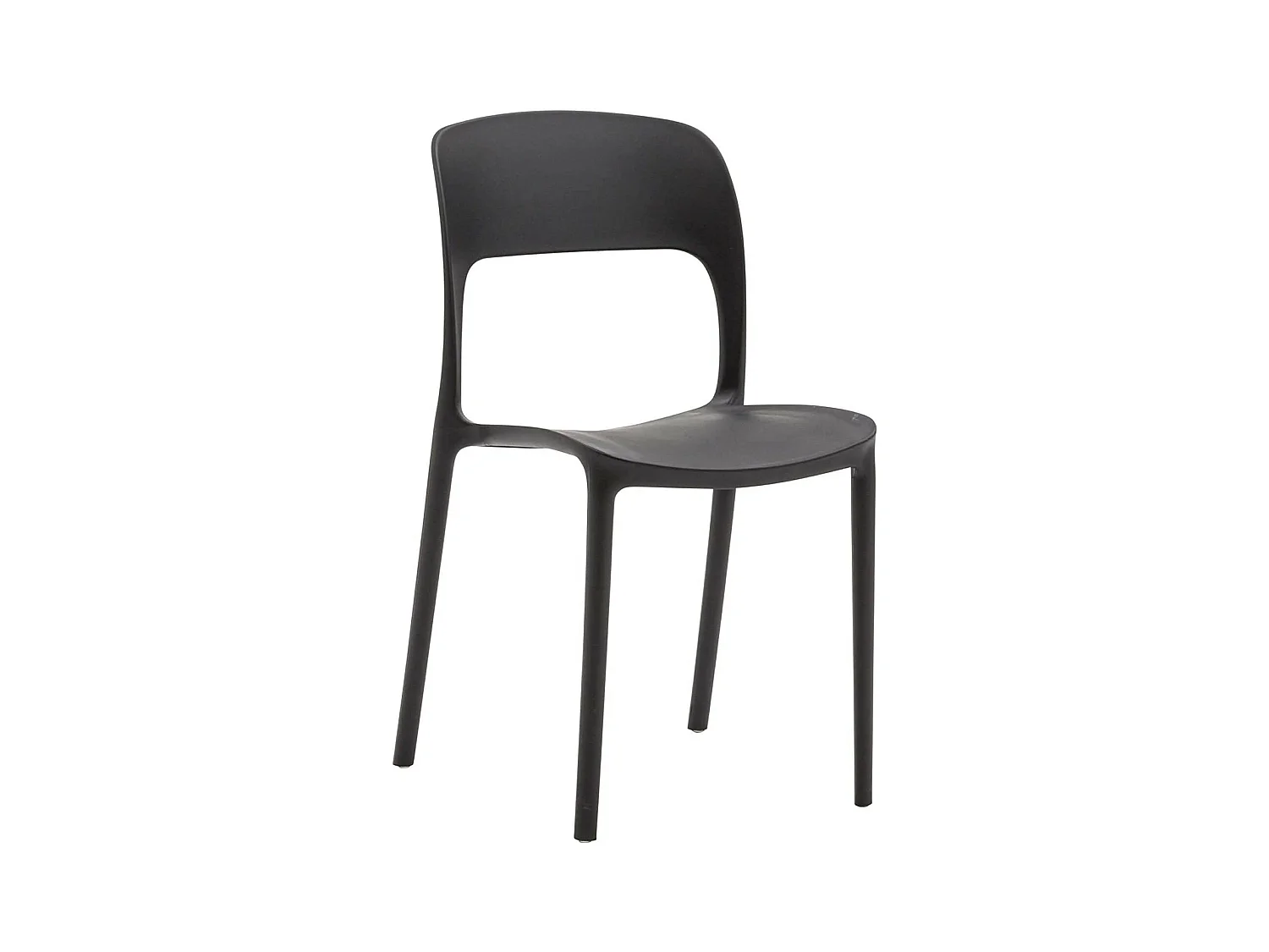 Lot de 4 chaises en polypropylène noir - FUERTEVENTURA