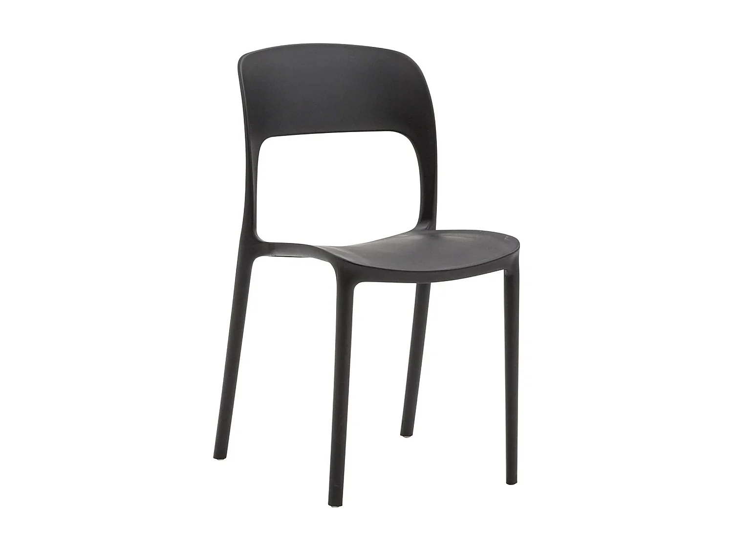 Lot de 4 chaises en polypropylène noir - FUERTEVENTURA