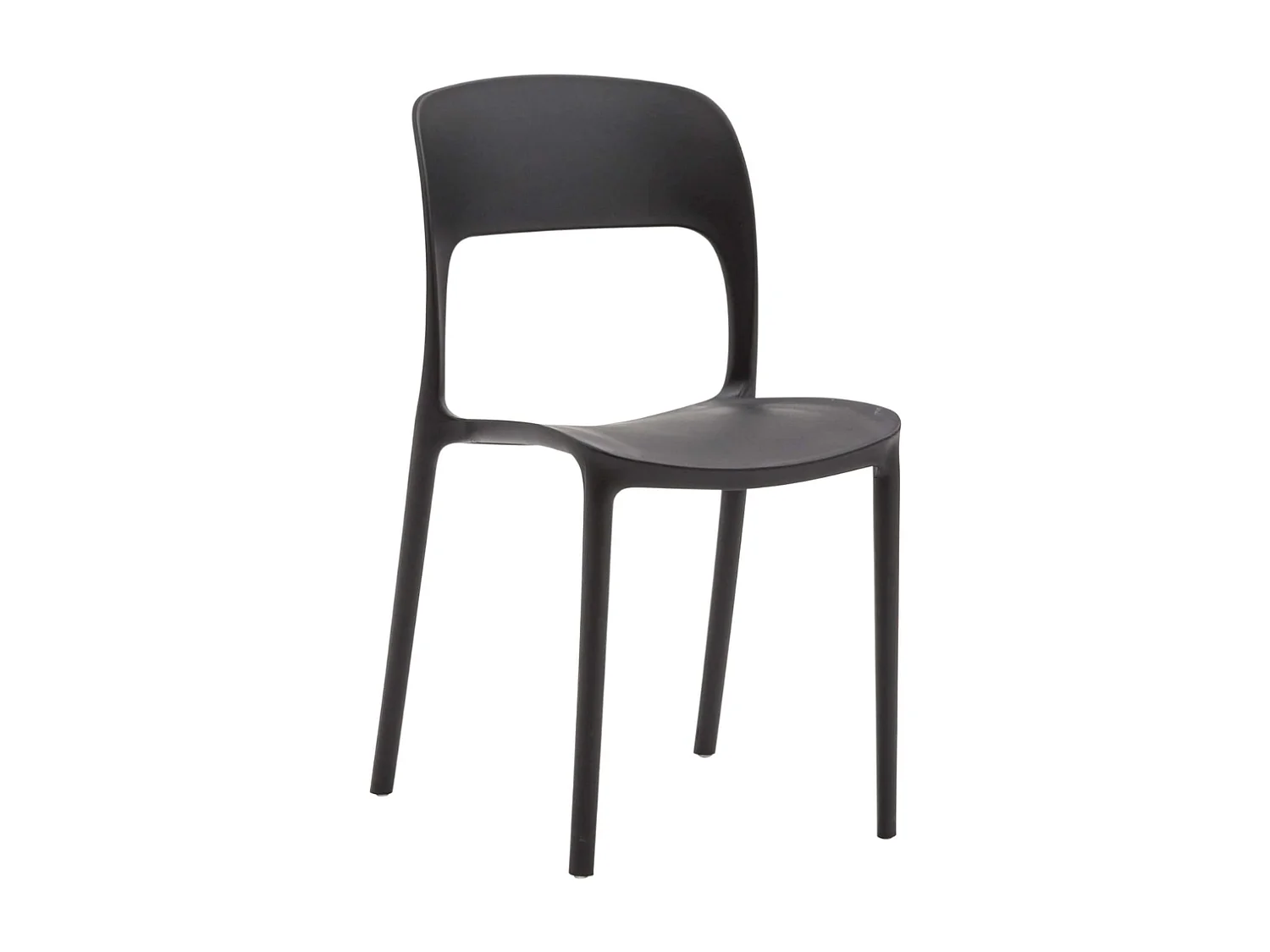 Lot de 4 chaises en polypropylène noir - FUERTEVENTURA