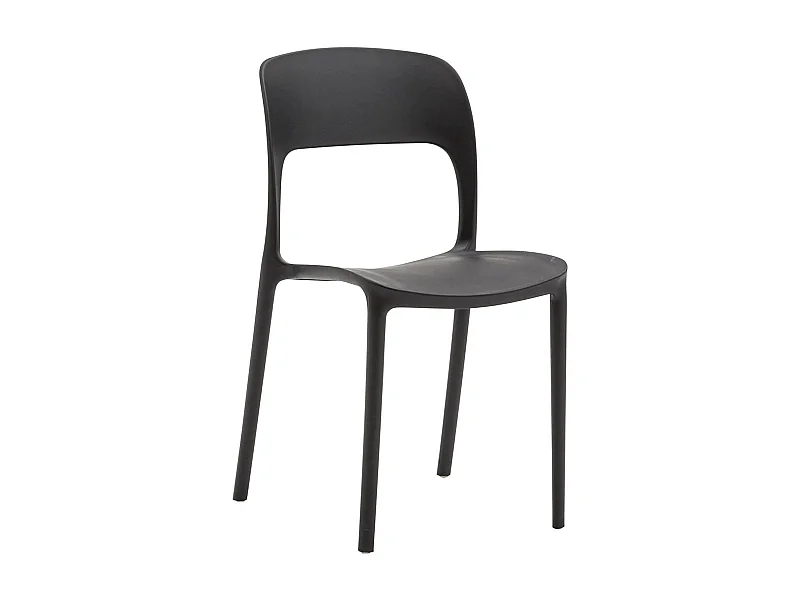 Lot de 4 chaises en polypropylène noir - FUERTEVENTURA