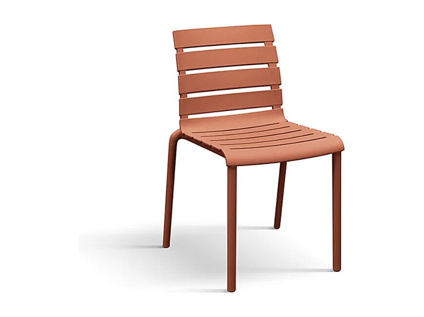 Lot de 6 chaises en polypropylène orange, empilables - GANDIA