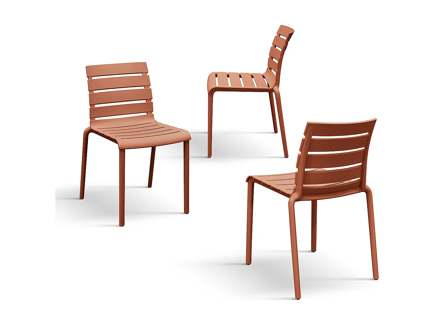 Lot de 6 chaises en polypropylène orange, empilables - GANDIA