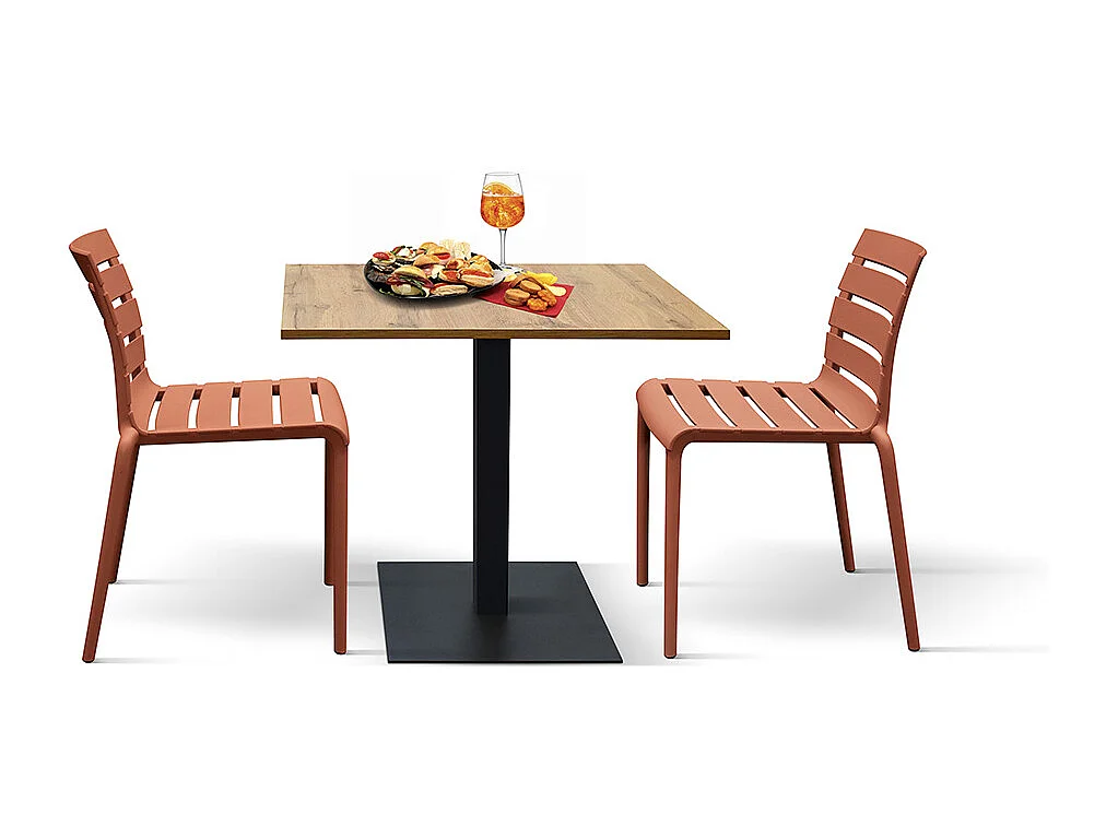 Lot de 6 chaises en polypropylène orange, empilables - GANDIA