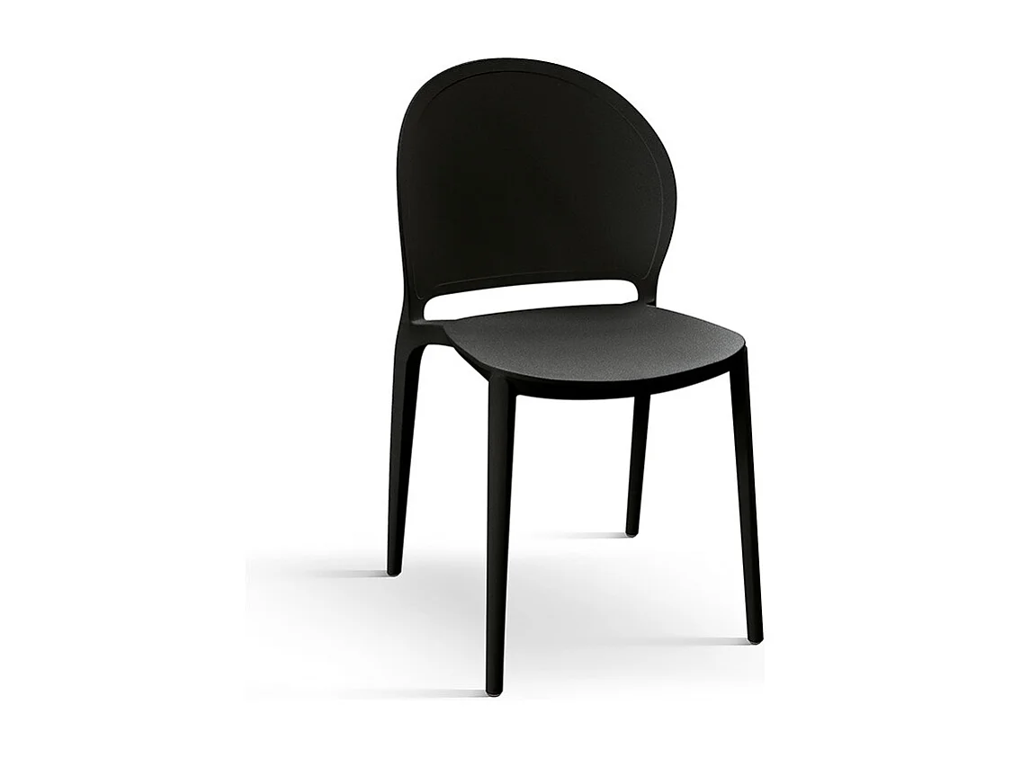 Lot de 4 chaises en polypropylène noir - MARBELLA